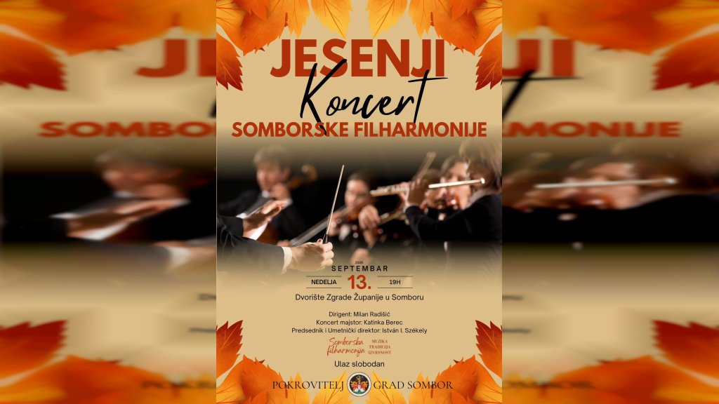 Jesenji koncert Somborske filharmonije 13. septembra