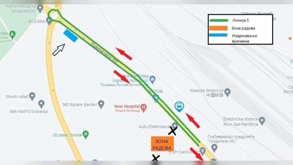 PRIVREMENA IZMENA TRASE AUTOBUSA LINIJE BROJ 5