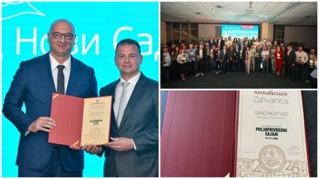 GRAD NOVI SAD DOBITNIK PRIZNANJA NA „VEČERI ŠAMPIONA“ 93. MEĐUNARODNOG POLJOPRIVREDNOG SAJMA