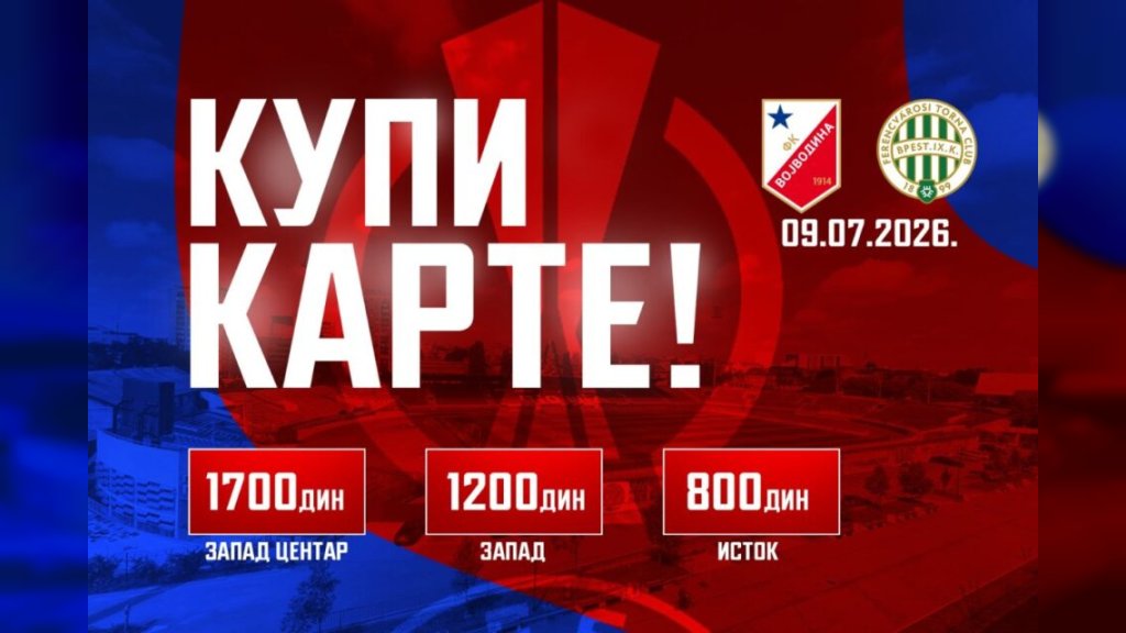 VOJVODINA – FERENCVAROŠ U četvrtak počinje prodaja ulaznica za evropski spektakl