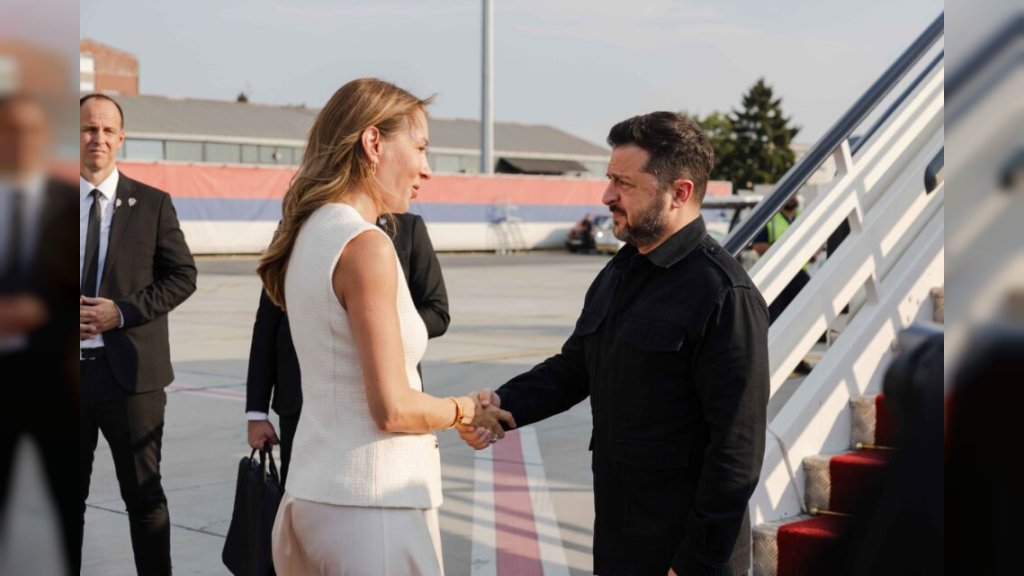 ZELENSKI STIGAO U SRBIJU Na aerodromu ga dočekala ministarka Dubravka Đedović Handanović