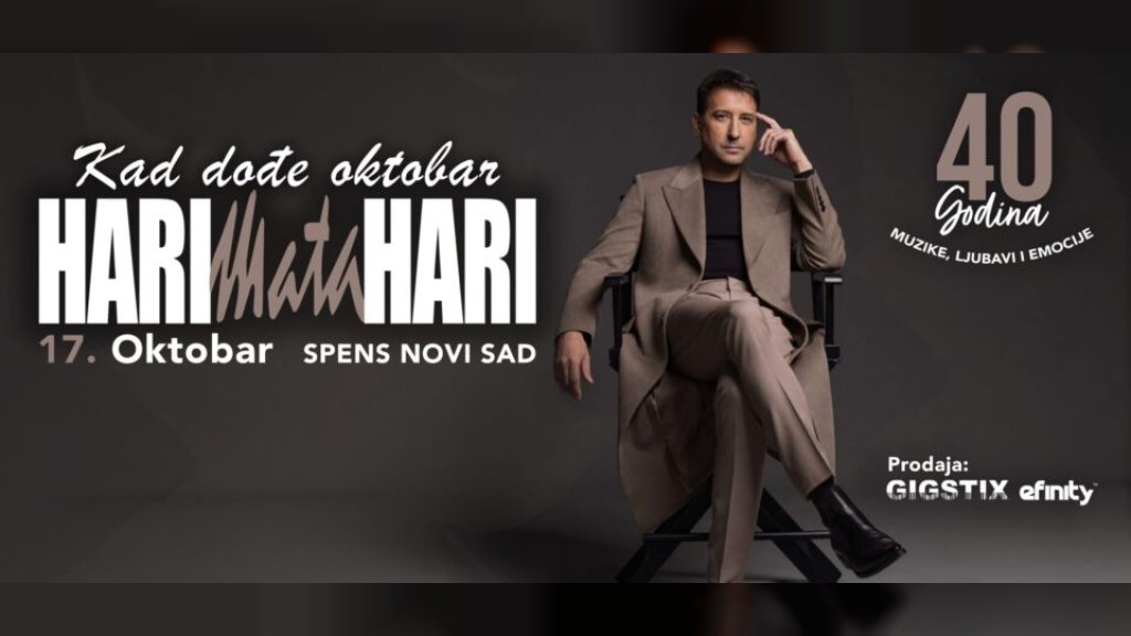 VREMEPLOV KROZ ČETIRI DECENIJE EMOCIJE I HITOVA: Hari Mata Hari 17. oktobra u Novom Sadu!