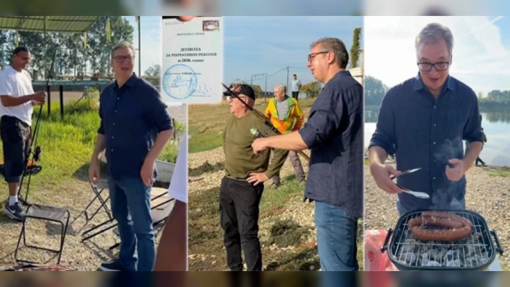 „IZVADIO SAM RIBOLOVAČKU DOZVOLU!” Vučić na Šalinačkom jezeru zabacio udicu