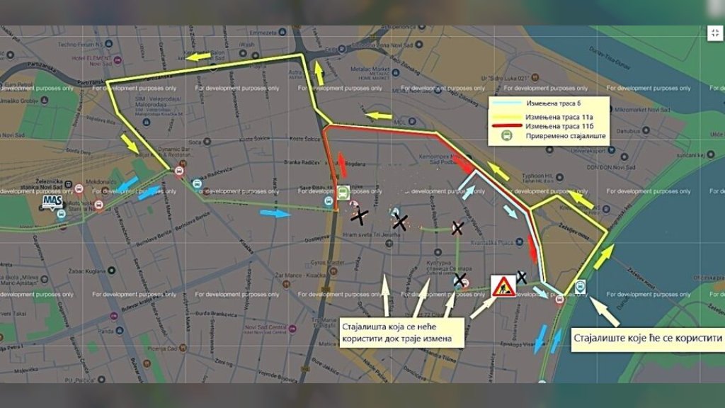 Privremena izmena trase autobusa linija 6, 11A, 11B u Ulici Marka Miljanova