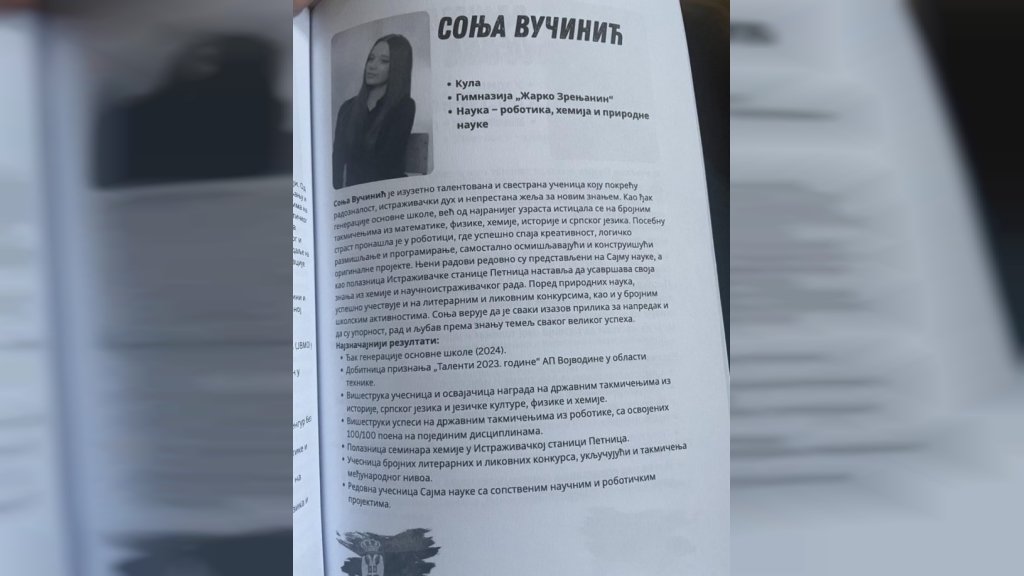 Sonja Vučinić iz Kule među 100 mladih lidera Srbije