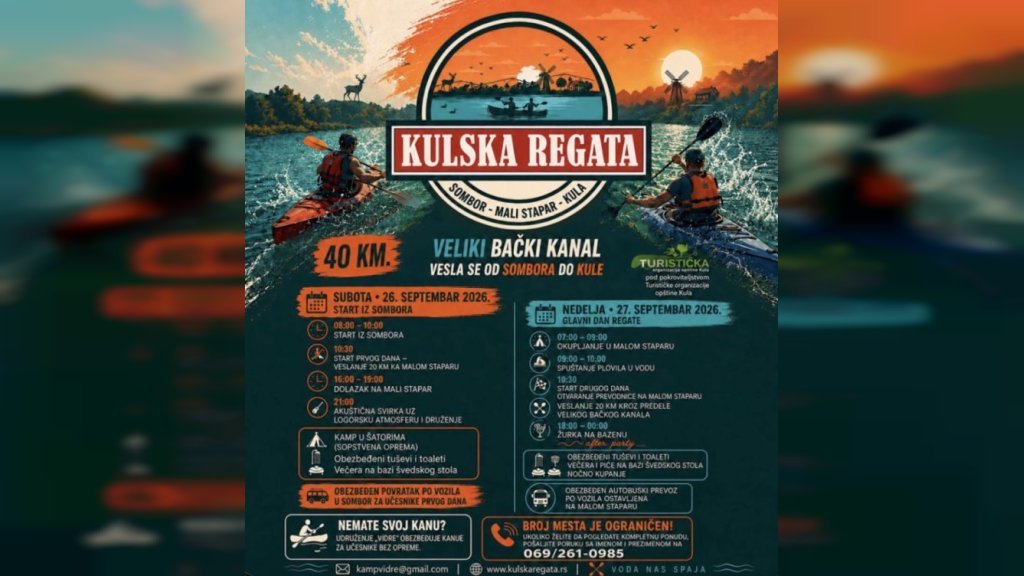 Kulska regata ovog vikenda na Velikom bačkom kanalu