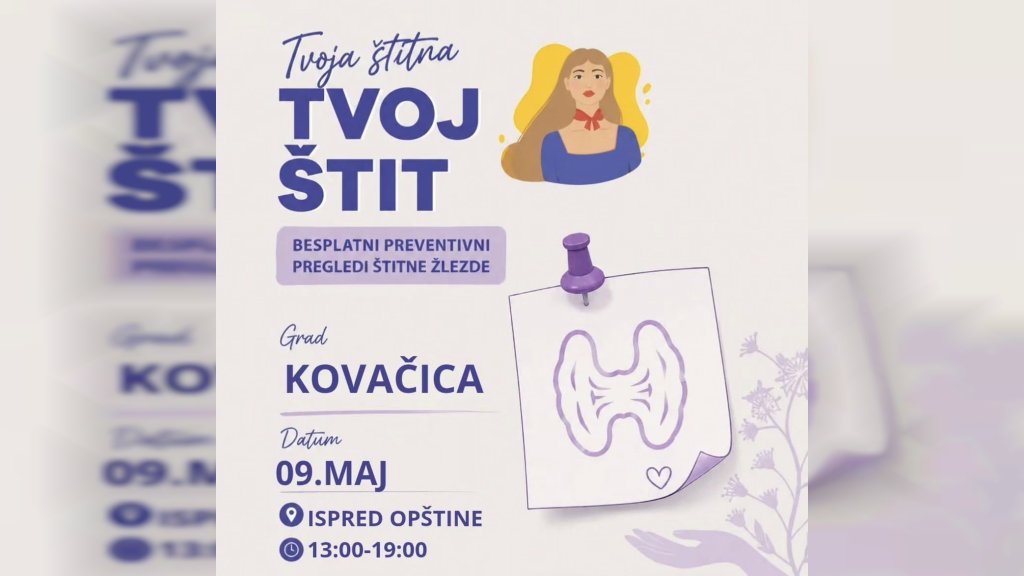 Besplatni pregledi štitne žlezde u Kovačici u okviru humanitarne akcije „Tvoja štitna tvoj štit“