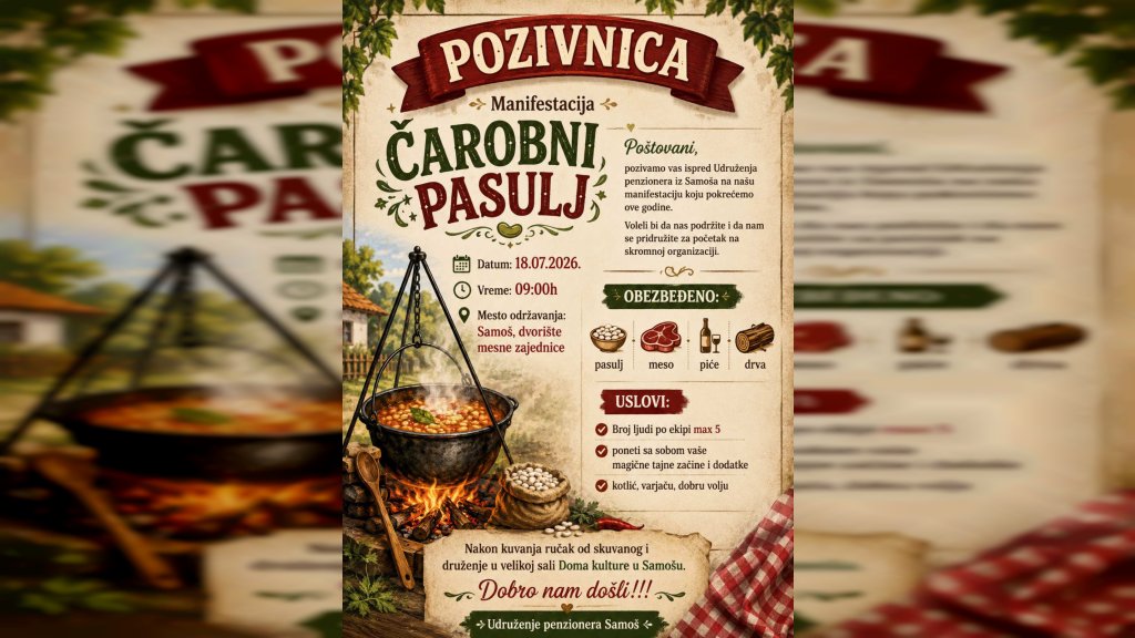 „Čarobni pasulj“ u Samošu – susret penzionera u znaku druženja i zajedništva