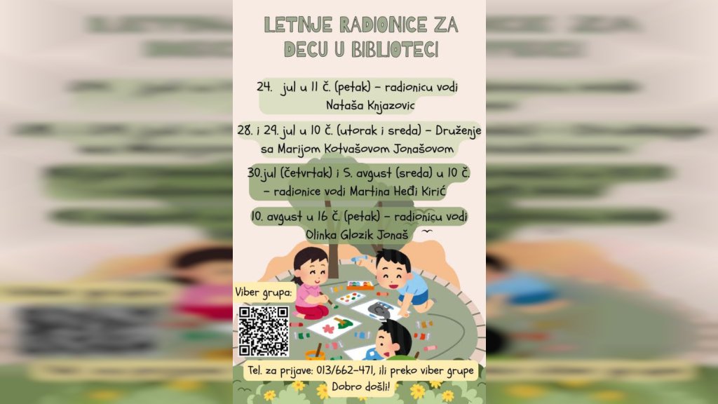 Kreativno leto u Kovačici: Počinju radionice koje spajaju igru i znanje