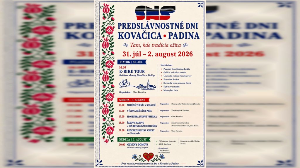 U susret Slovačkim narodnim svečanostima – bogat program u Kovačici i Padini