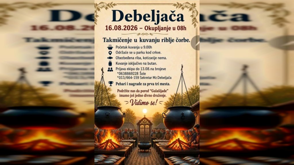 Debeljača organizuje takmičenje u kuvanju riblje čorbe