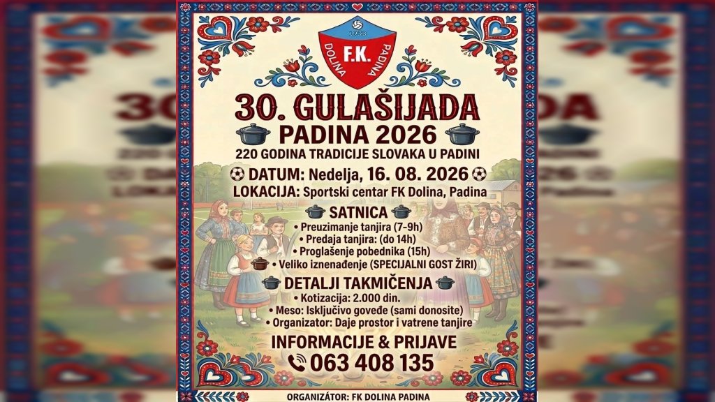 Prijave za Gulašijadu u Padini do 15. avgusta