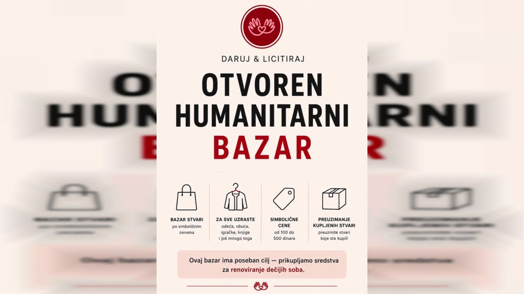 Daruj za decu – humanitarni bazar ovog vikenda u Kovačici