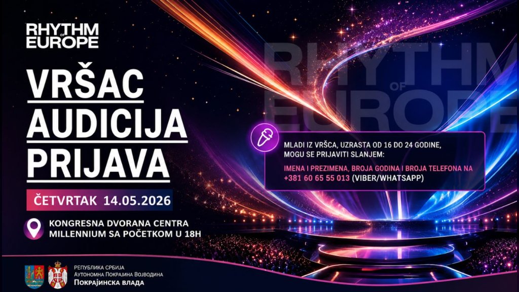 Vršac u ritmu Evrope – velika audicija za mlade talente