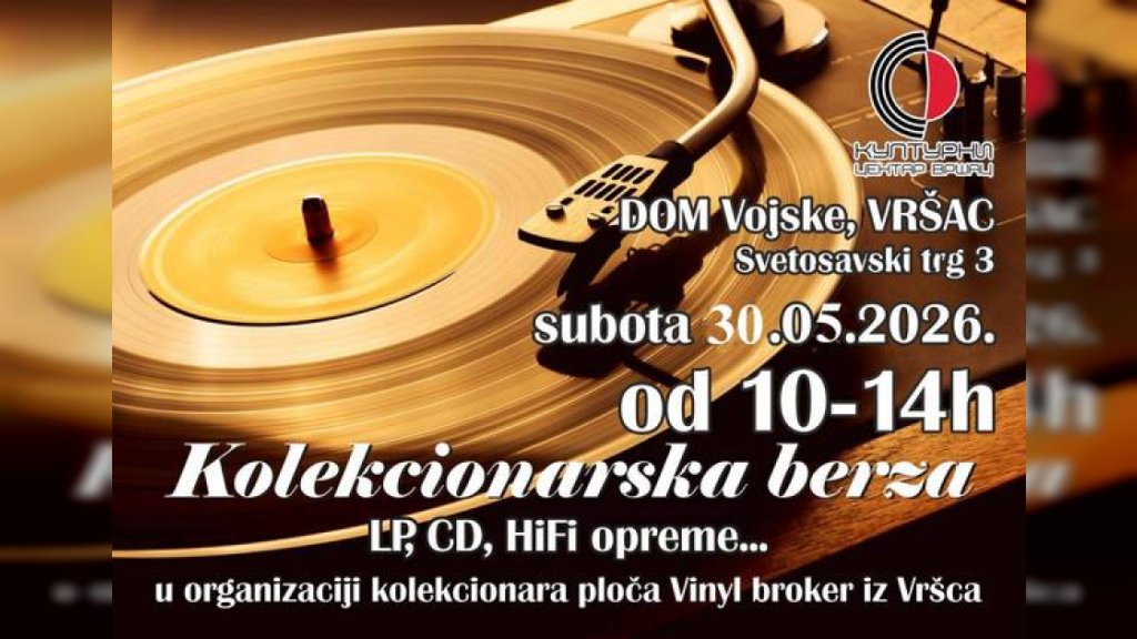 Vršac: Berza vinila, kompakt diskova, kaseta 30. maja