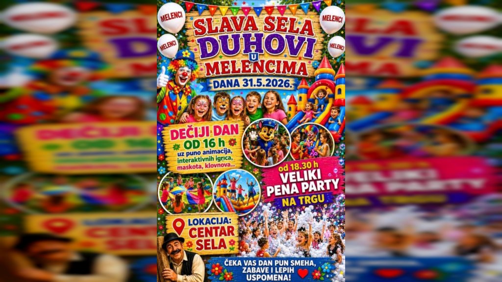 Seoska slava Duhovi obeležava se 31. maja u Melencima – dan pun tradicije, zabave i raznovrsnog programa za sve generacije