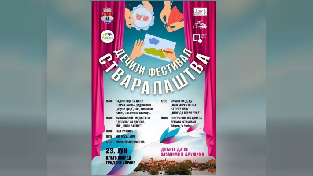 Festival dečjeg stvaralaštva ispred Gradske uprave u Pančevu