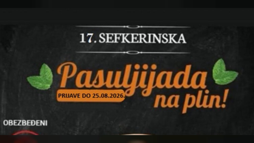 Poziv gurmanima, Pasuljijada u Sefkerinu 29.avgusta