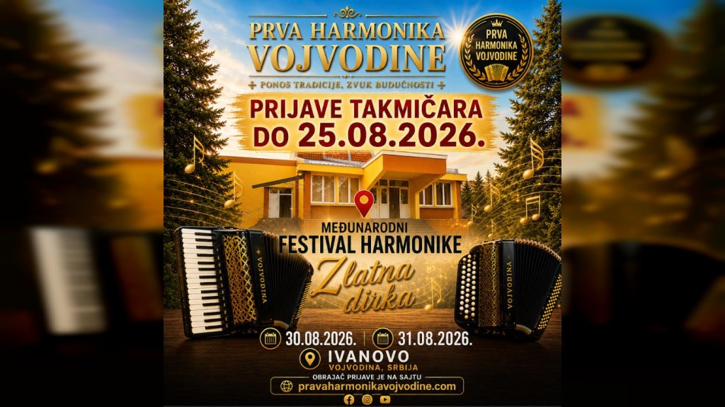 Ivanovo:  ''Zlatna dirka''-Prva harmonika Vojvodine 30. i 31. avgusta
