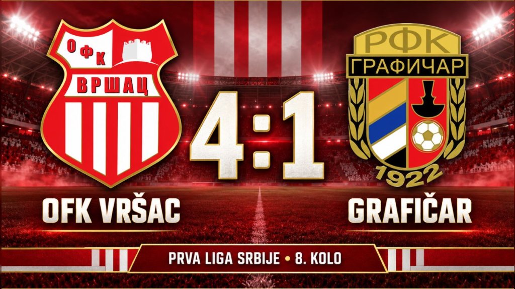Vršac pregazio Grafičar: Bašić i Glavinić sa po dva gola za veliku pobedu