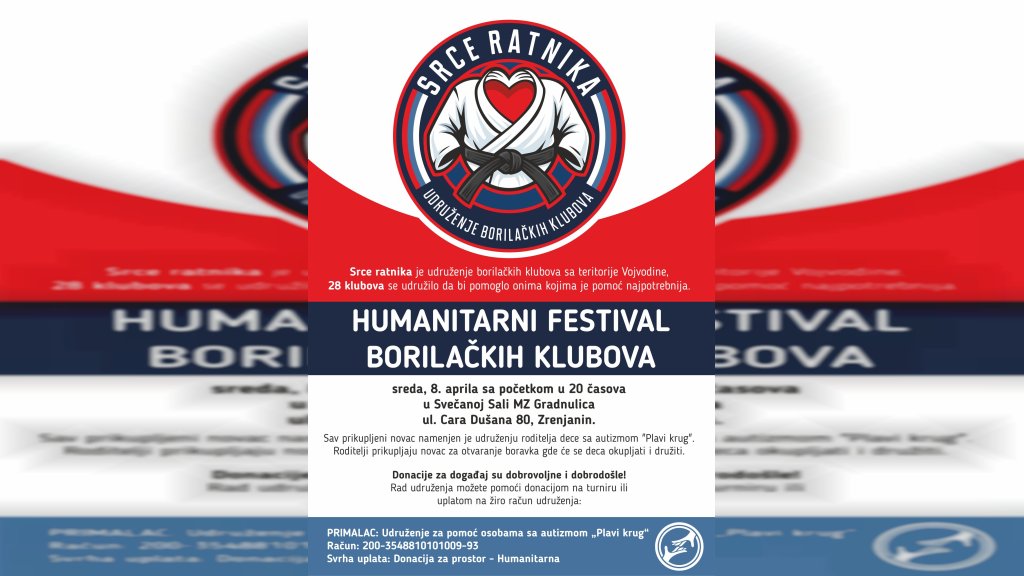 Humanitarni festival borilačkih klubova u Zrenjaninu