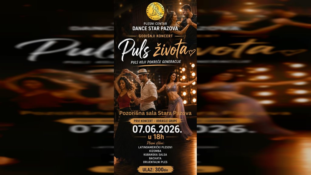 Godišnji koncert plesnog studija Dance Star Pazova - Puls života
