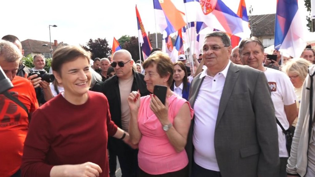 Ana Brnabić na skupu "Srbija pobeđuje!" u Novim Banovcima