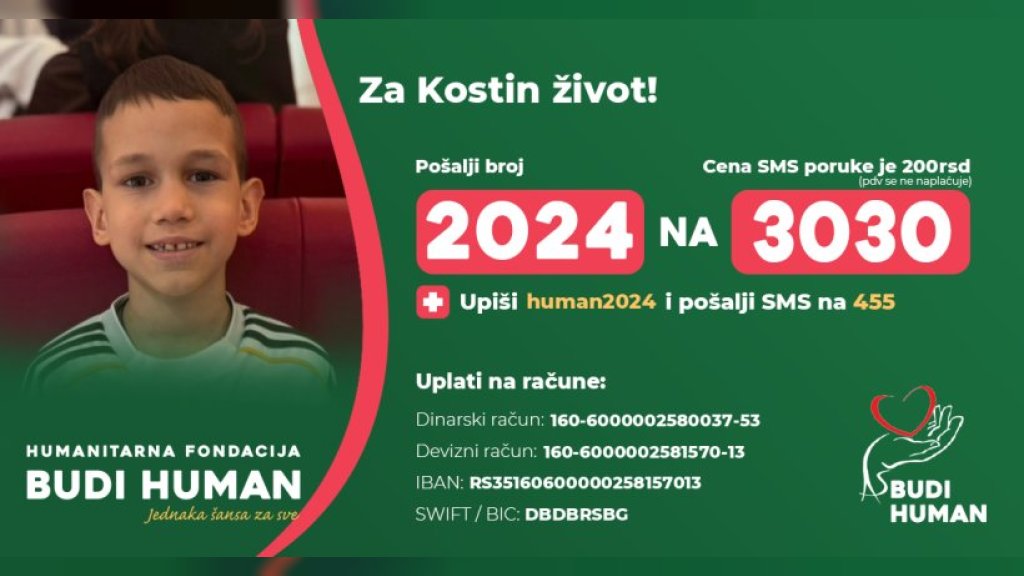 Nova Pazova ujedinjena za Kostu: Brojne humanitarne akcije za lečenje osmogodišnjaka