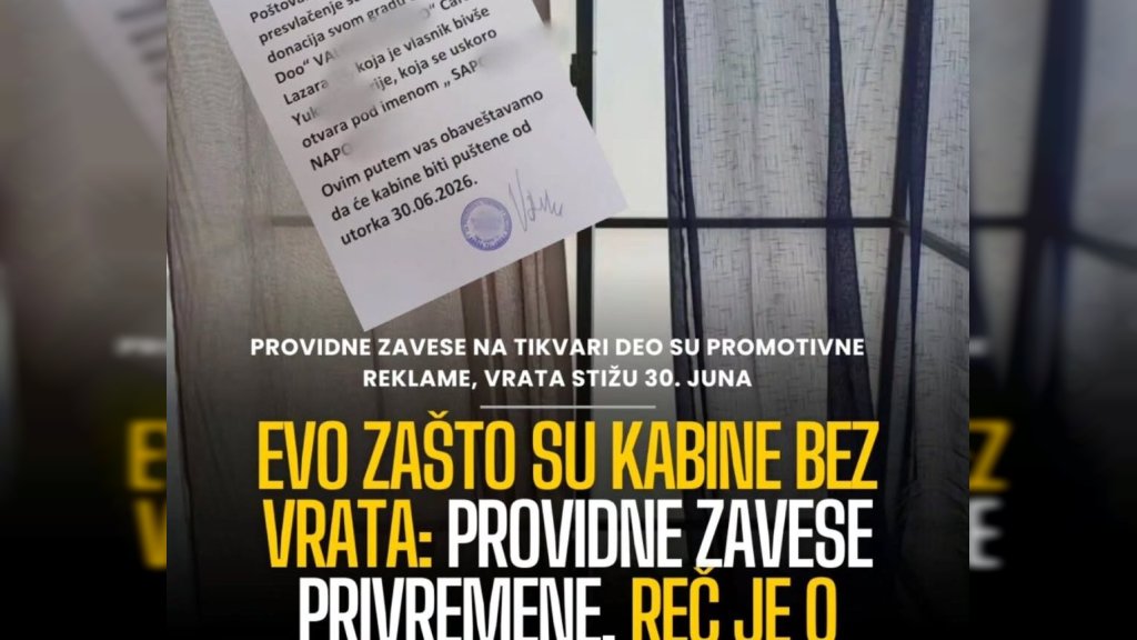 OTKRIVAMO O ČEMU JE REČ: Kabine sa providnim zavesama deo su promotivne donacije, vrata stižu 30. juna