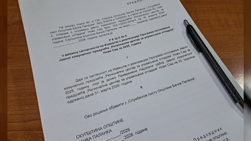 Opštinsko veće: Transfer stanica u Bačkoj Palanci planirana za 2028. godinu