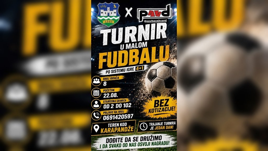 Turnir u malom fudbalu u subotu