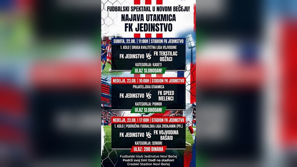 Fudbalski spektakl u Novom Bečeju za vikend