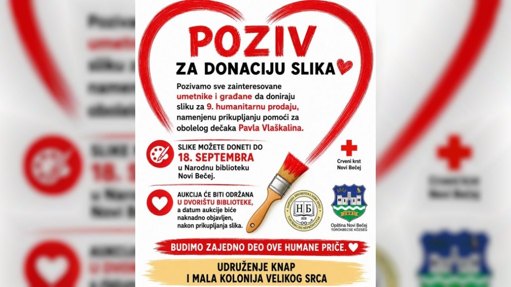 Donacija slika za humanitarnu prodaju do 18. septembra