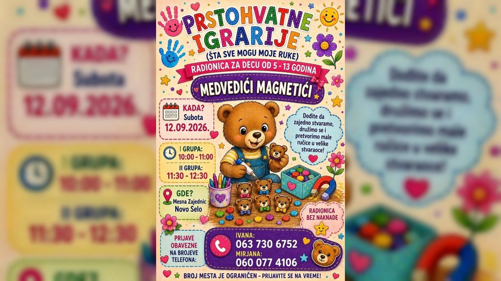 U subotu nova radionica za mališane