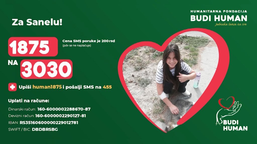 Sanela u sredu kreće u Tursku na lečenje!