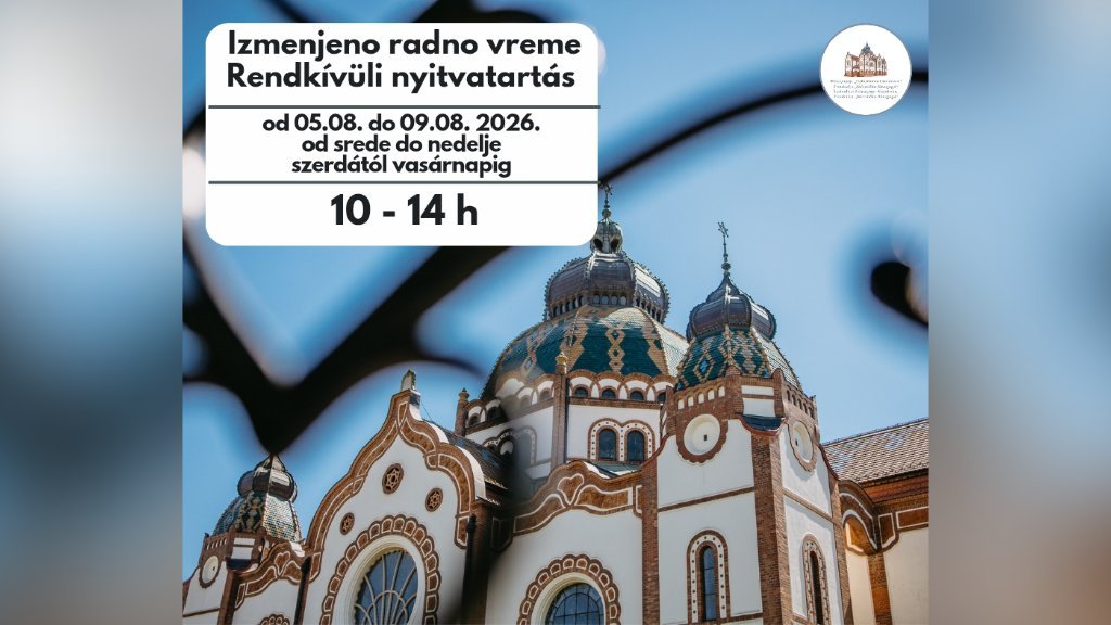 Privremene izmene u radnom vremenu Sinagoge